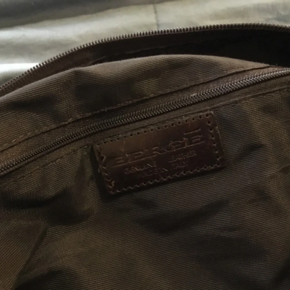 Vintage Brown and Black Leather Laptop Computer Case/Oversized Handbag